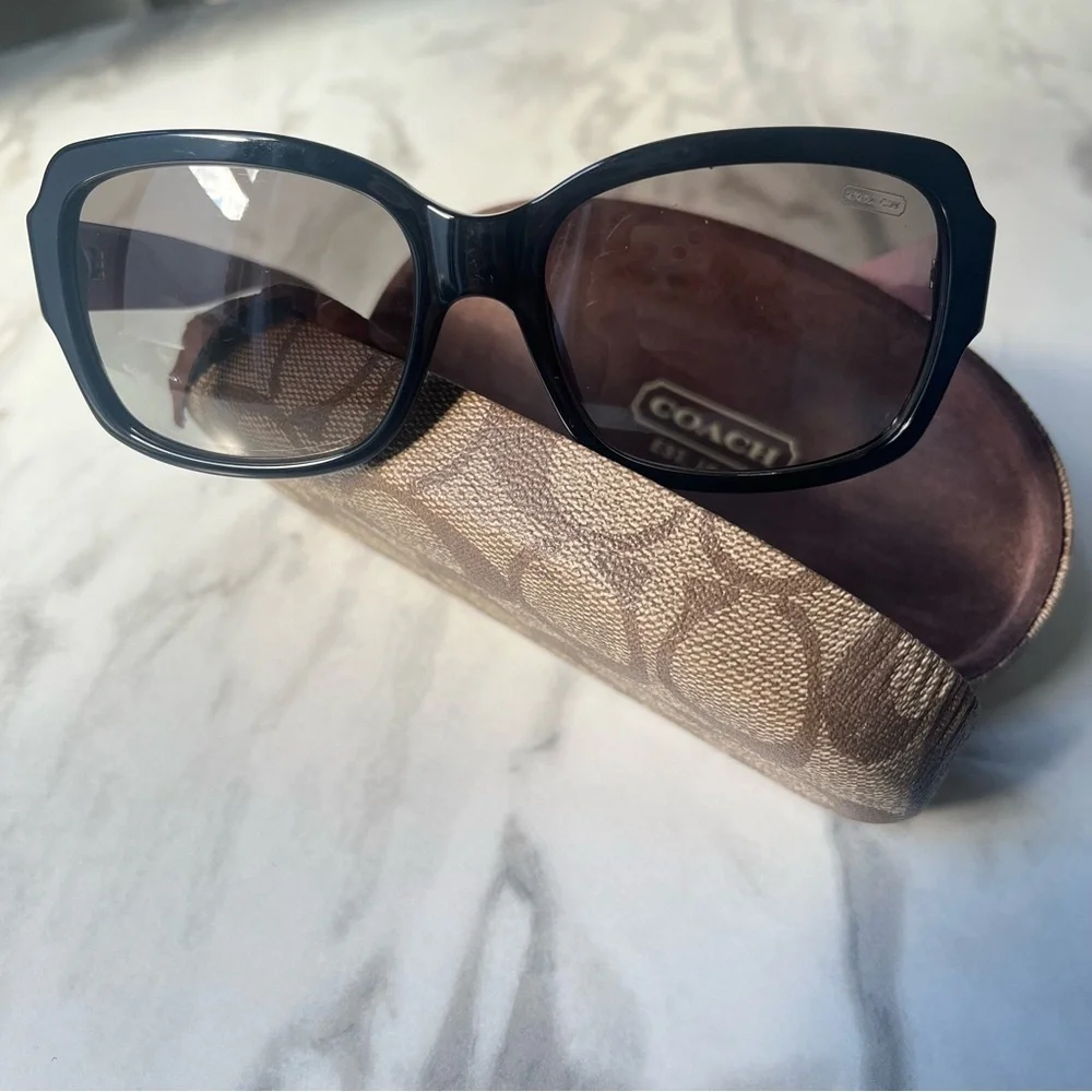 Coach Black Sunglasses with Signature Case